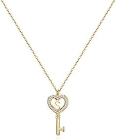 img 4 attached to 💎 Stylish and Sparkling: MONOZO Gold Plated Initial Necklace with Cubic Zirconia Pendant - Perfect Gift for Women, Her, and Teen Girls on Birthdays