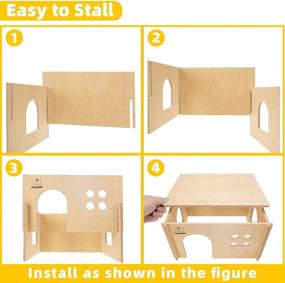 img 1 attached to 🐾 PAWCHIE Small Animal Wooden Hut Hideout - Guinea Pig & Hamster Habitat with Windows, Detachable Pet Hat, Ideal Wooden Living Space for Small Pets