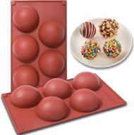 🍫 набор из 2 больших полусферических силиконовых форм для 5-полостных шоколадных бомб какао - идеально подходит для изготовления шоколада, конфет, тортов, желе и мусса. логотип
