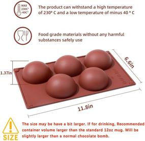 img 3 attached to 🍫 Набор из 2 больших полусферических силиконовых форм для 5-полостных шоколадных бомб Какао - идеально подходит для изготовления шоколада, конфет, тортов, желе и мусса.