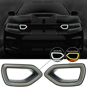 img 4 attached to Enhanced Sequential Smoke Grille LED Lights for 2015-2019 Dodge Charger SRT/Scat Pack