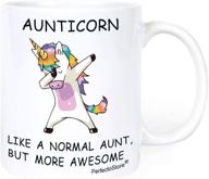 🦄 perfectostore aunticorn mugs: ideal aunt ever gifts from niece or nephew, perfect birthday or christmas coffee mug 11oz logo