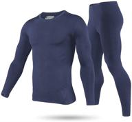 🧥 stay warm and cozy with 9m men's ultra soft thermal underwear base layer long johns set with fleece lined logo