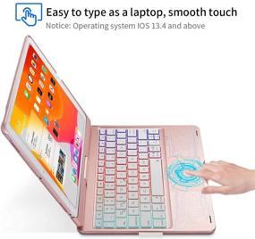 img 1 attached to 🌹 Rose Gold iPad 9th Generation Keyboard Case with Touchpad, Compatible with 10.2 inch iPad 9th / 8th / 7th Gen and 10.5 inch iPad Air 3rd Gen 2019/ iPad Pro 10.5-inch 2017, Including Pencil Holder