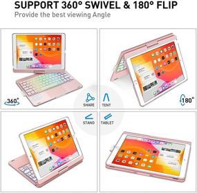 img 2 attached to 🌹 Rose Gold iPad 9th Generation Keyboard Case with Touchpad, Compatible with 10.2 inch iPad 9th / 8th / 7th Gen and 10.5 inch iPad Air 3rd Gen 2019/ iPad Pro 10.5-inch 2017, Including Pencil Holder
