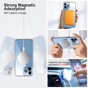 img 1 attached to 📱 SAVJN iPhone 13 Pro Clear Magnetic Case: Non-Yellowing, Slim Fit, Shockproof Protection with Magsafe Compatibility