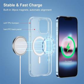 img 2 attached to 📱 SAVJN iPhone 13 Pro Clear Magnetic Case: Non-Yellowing, Slim Fit, Shockproof Protection with Magsafe Compatibility