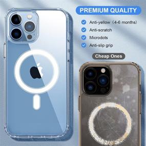 img 3 attached to 📱 SAVJN iPhone 13 Pro Clear Magnetic Case: Non-Yellowing, Slim Fit, Shockproof Protection with Magsafe Compatibility