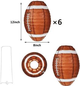 img 3 attached to 🏀 Спортивная игра Футбольный фонарик из бумаги в виде лампы на столе с подставкой, идеально подходит для оформления детской футбольной вечеринки - 12 дюймов