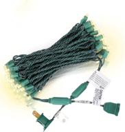 🎄 aiddomm led christmas lights, 50 counts, outdoor and indoor use, commercial grade, warm white light, green wire, 25ft length, ul listed logo