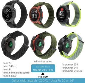 img 3 attached to 🏃 C2D JOY Ultra Fit 22 Nylon Fabric Sport Strap: Ideal Garmin QuickFit 22mm Watch Band Compatible Option