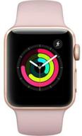 🔅 обновленные часы apple watch series 3 (38mm) золотого алюминиевого корпуса с розовым песочным спортивным ремешком - с gps логотип