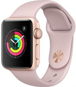 img 3 attached to 🔅 Renewed Apple Watch Series 3 (38MM) Gold Aluminum Case with Pink Sand Sport Band - GPS Enabled