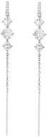 💎 sluynz 925 sterling silver shiny cz dangle earrings chain - elegant crystal tassel earrings for women & teens logo