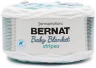 🌊 bernat baby blanket stripes: seaglass - 10.5 oz, 100% polyester, soft and cozy logo