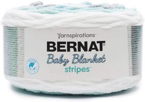 img 4 attached to 🌊 Bernat Baby Blanket Stripes: Seaglass - 10.5 oz, 100% Polyester, Soft and Cozy