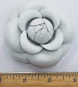 img 3 attached to White Camellia Leather Flower Brooch