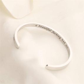 img 2 attached to Bobauna Beautiful and Bold Cuff Bangle Bracelet 💪 - Motivational Secret Message Jewelry, Inspirational Gift for Her