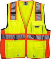 high-visibility tr industrial 3m safety vest with pockets and zipper: class 2, size xxxl logo