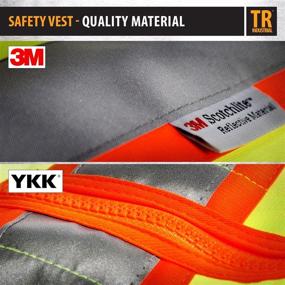 img 2 attached to Высокая видимость TR Industrial 3M безопасный жилет с карманами и молнией: Класс 2, размер XXXL.