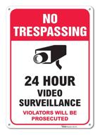 trespassing video surveillance warning aluminum logo