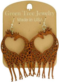 img 2 attached to Green Tree Giraffe Renewable Earrings