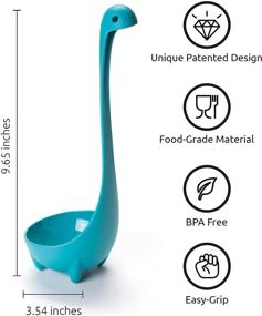 img 3 attached to 🍲 Nessie Ladle Spoon - Turquoise Cooking Ladle for Serving Soup, Stew, Gravy, and Chili - High Heat Resistant Stand Up Soup Ladle with Loch Ness Design