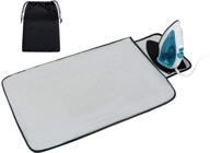🔥 acmebon portable ironing mat: heat resistant with silicone iron rest pad - thick large travel ironing blanket in silver logo