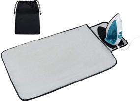 img 4 attached to 🔥 Acmebon Portable Ironing Mat: Heat Resistant with Silicone Iron Rest Pad - Thick Large Travel Ironing Blanket in Silver