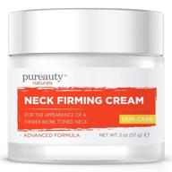 🔥 pureauty naturals neck firming cream: effective anti-aging moisturizer for skin tightening, wrinkle reduction, saggy neck and double chin tightener - 2 oz logo