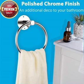 img 3 attached to 🛁 Self-Adhesive Towel Ring - Stainless Steel Rustproof Bathroom Hand Towel Holder - Wall Mount (Polished Chrome)