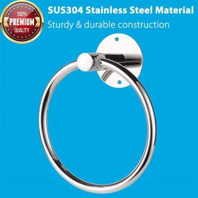 img 1 attached to 🛁 Self-Adhesive Towel Ring - Stainless Steel Rustproof Bathroom Hand Towel Holder - Wall Mount (Polished Chrome)