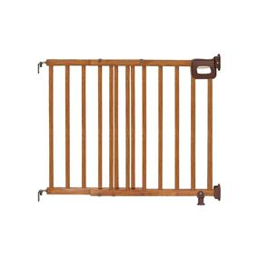 img 4 attached to 🚪 Oak Wood Gate for Hallways, Doorways, and Stairways - Summer Infant Deluxe Stairway Simple to Secure Gate, 32” Tall, Fits Openings 30” to 48” Wide - Ideal for Babies and Pets