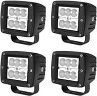 🔦 high-performance autosaver88 4pack led pods: super bright, waterproof off-road fog work lights for motorcycle trucks atv boats - 32w, 3200lm flood logo