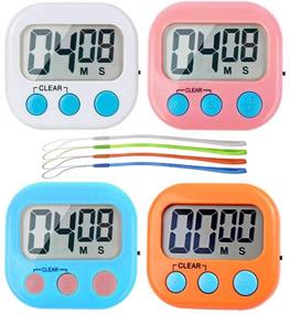 img 4 attached to 🕰️ Large Display Digital Kitchen Timer Set - Strong Magnetic Backing Stand, Loud Alarm for Cooking, Baking, Kids Classroom, Teacher Games - Minute-Second Count Up Countdown and Easy Operation (Pack of 4)