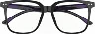 oversized blue light blocking glasses for women reading computer gaming protection eye(bright black) logo