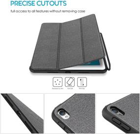 img 3 attached to 📱 ProCase iPad Air (3rd Gen) 10.5" 2019 / iPad Pro 10.5 Case - Slim Folio Stand Protective Book Cover with Apple Pencil Holder - Grey