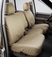 🪑 stylish grey custom-fit covercraft ss3358pcgy front bench seatsaver seat covers in polycotton fabric logo