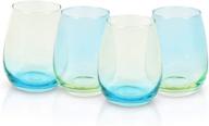 🍷 vibrant set of 4 colored stemless wine glasses, ideal for red and white wine, perfect gift for women, family & best friends – 15oz логотип