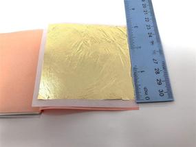 img 2 attached to Slofoodgroup 24 Karat Edible Gold Leaf Lightly Attached Transfer Sheets - 10 Soft Press Gold Leaf per Book - 3.15in x 3.15in