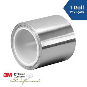 img 3 attached to 🔒 3M 3311 Silver Aluminum Foil Tape - 1 inch x 5 yards. Vapor Resistant Rubber Adhesive Foil Tape Roll. Adhesives and Tapes