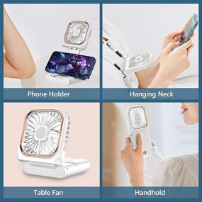 img 3 attached to 🌀 Versatile 4-IN-1 Portable Fan: Folding Electric Fan, 3000mAh Power Bank, and Phone Stand – Perfect for Travel and Office Use