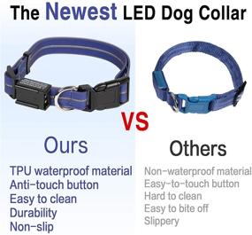 img 3 attached to 🐶 Waterproof USB Rechargeable LED Dog Collar - Blue, Glowing Light Up Collar for Large Dogs, Enhanced Safety