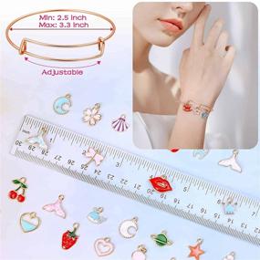 img 2 attached to 📿 374-Piece Charm Bracelet Making Kit for Adults Women - Thrilez Bangle Kit with Expandable Bangles, Charms, Pliers, Tools, and Gift Box