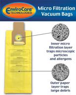 🧹 envirocare replacement vacuum bags for kenmore upright types u/l/o, 50688 and 50690, panasonic type u-2, miele type z - 10 pack логотип