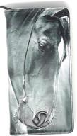 large horse portrait wallet for women - animal-themed vegan leather by shag wear (black & white) logo