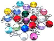 📿 yueton 20pcs assorted color birthstone crystal dangle charms pendant - jewelry making accessory with lobster clasp - ideal for floating locket charms necklaces logo