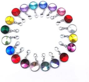 img 3 attached to 📿 yueton 20pcs Assorted Color Birthstone Crystal Dangle Charms Pendant - Jewelry Making Accessory with Lobster Clasp - Ideal for Floating Locket Charms Necklaces