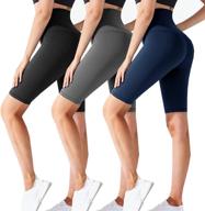 🩳 high waisted workout running athletic shorts for women - cthh 3 pack biker shorts: yoga, gym, and more! логотип