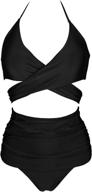 👙 cocoship solids ruched bikini cruise: stylish swimwear in swimsuits & cover ups for women's clothing logo